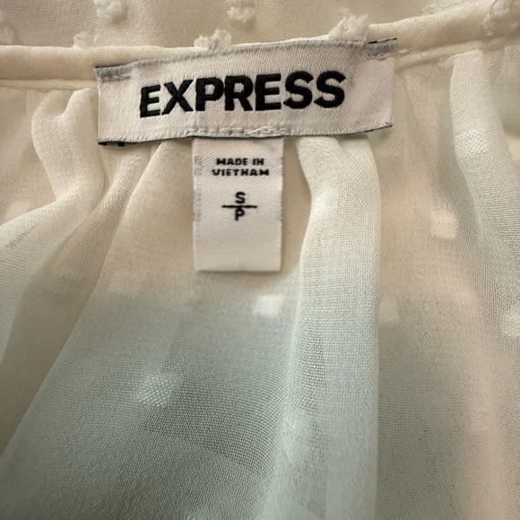 Express Cream Bell Sleeve Ruffled Blouse - Picture 3 of 3